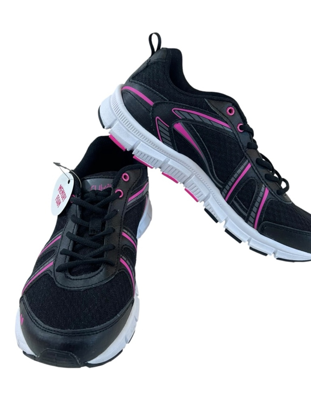 Ryka Hailee SMT Sneakers Tennis Shoes Memory Foam Womens New Black Pink